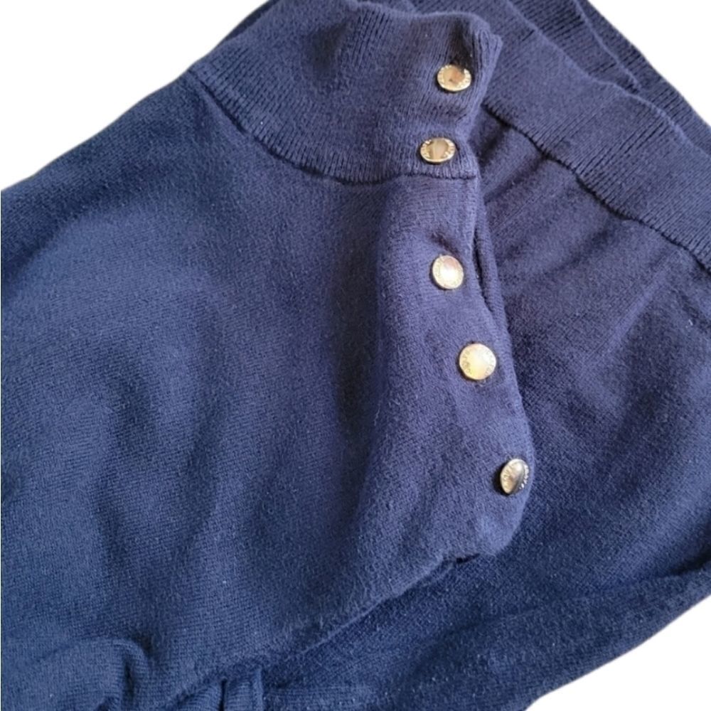 Navy Short Sleeve Turtleneck Sweater